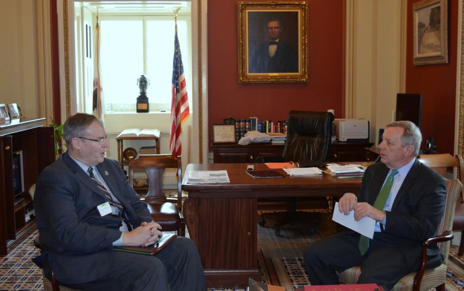 U.S. Senator Dick Durbin (D-IL) met with Deputy Secretary of Defense Nominee Robert Work.